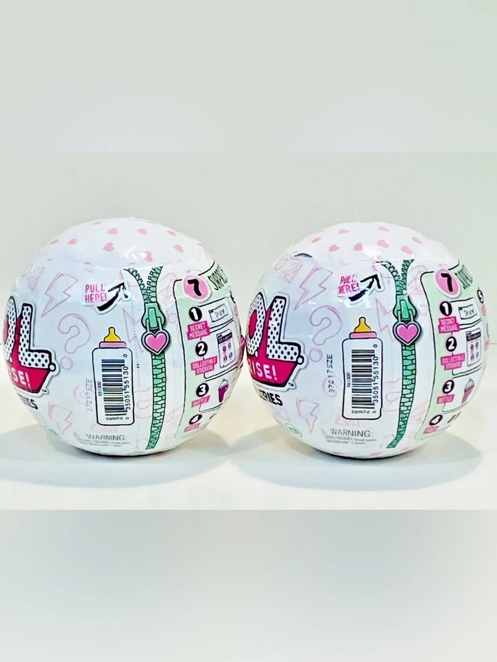Set of 2 Glitter Series LOL Doll Balls 2017 Series 1, NEW Sealed